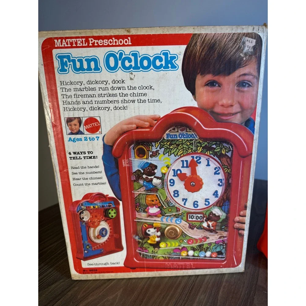 Vintage 1976 Mattel Fun O'clock Preschool Educational Marble Toy Red No. 9832